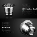 Capsule en acier inoxydable réutilisable pour café compatible avec machine Nespresso - Argent
