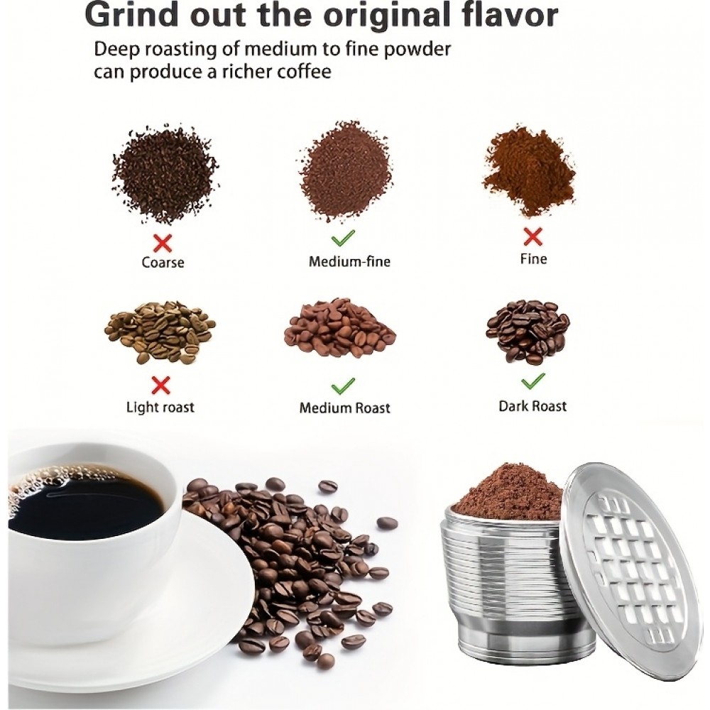 Capsule en acier inoxydable réutilisable pour café compatible avec machine Nespresso - Argent