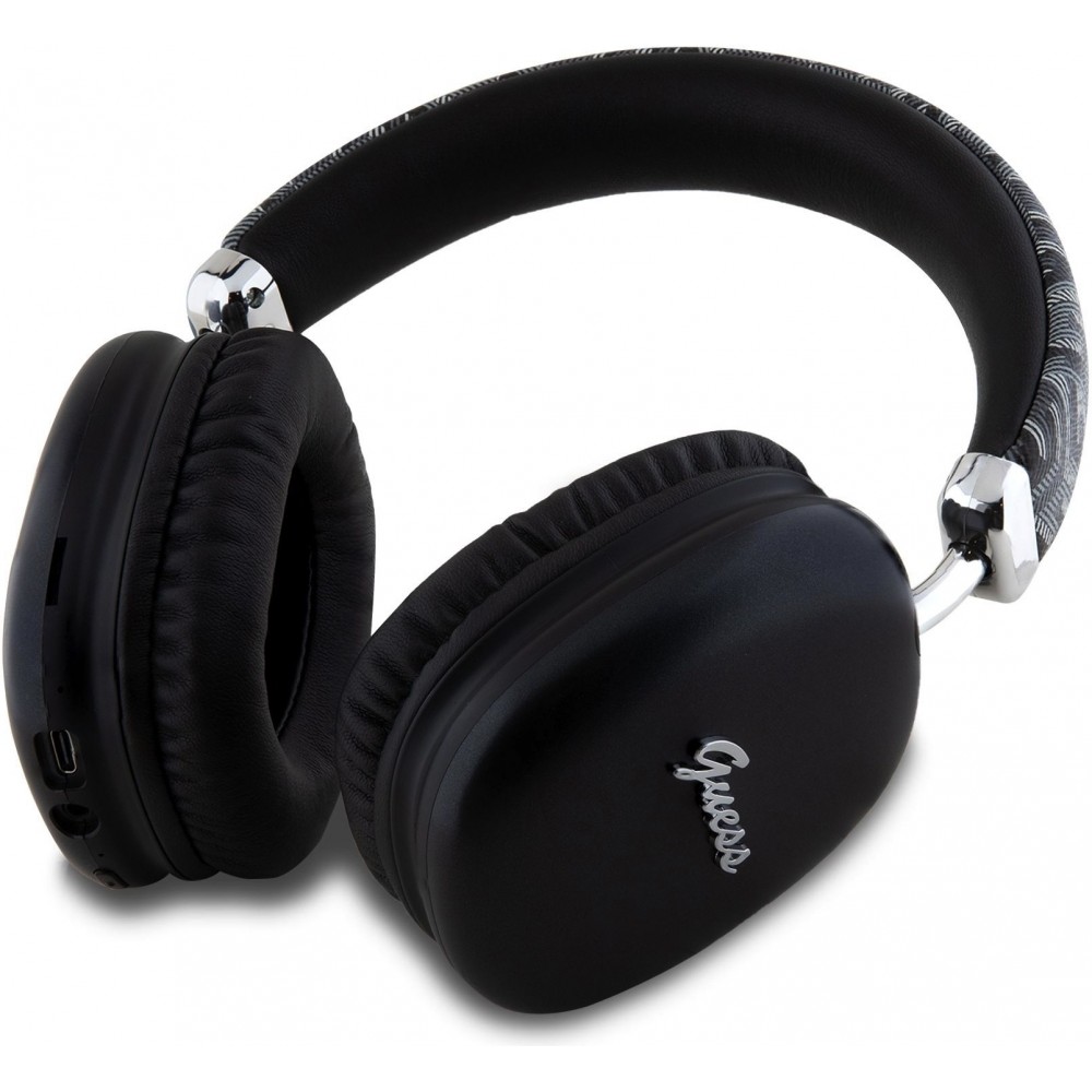 Casque sans fil Over-Ear Guess G Cube Script Logo audio haute qualité (USB-C) - Noir