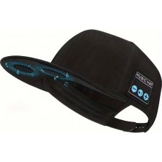 Casquette unisexe ajustable Bluetooth avec haut-parleurs intégrés pour musique et appels - Noir