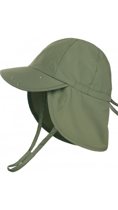 Chapeau bébé (0 à 6 mois) été ajustable anti-UV avec protection nuque pour voyage et baignade - Vert