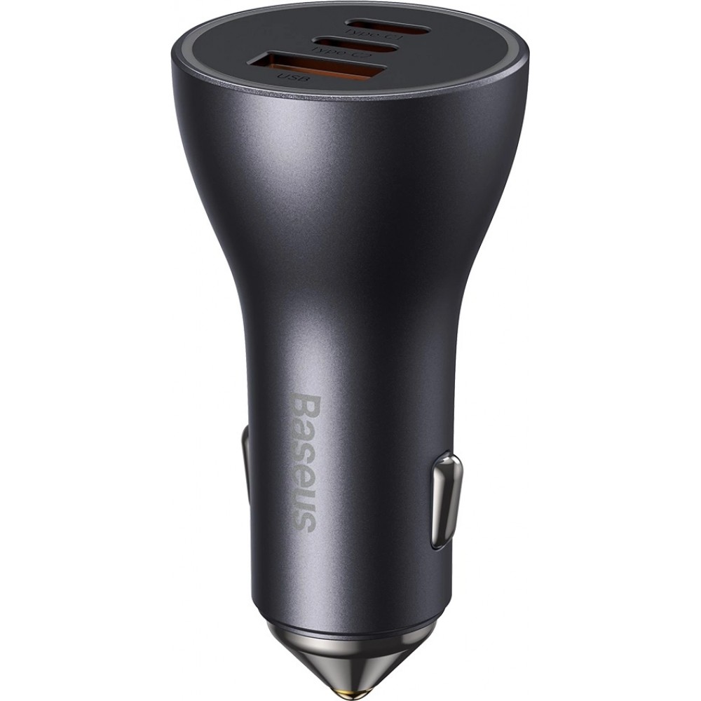 Chargeur de voiture Baseus Golden Contactor Pro USB-A et 2x USB-C 65W - Gris