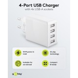 Chargeur multiport Goobay 30W 4 ports USB-A - Blanc