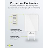 Chargeur multiport Goobay 30W 4 ports USB-A - Blanc