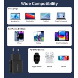 Choetech 35W USB-C PD Schnellladegerät mit 2 Ports und integrierten Schutzfunktionen - Schwarz