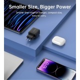 Choetech 35W USB-C PD Schnellladegerät mit 2 Ports und integrierten Schutzfunktionen - Schwarz