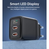 Choetech 35W USB-C PD Schnellladegerät mit 2 Ports und integrierten Schutzfunktionen - Schwarz