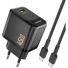 Dudao A28C 45W GaN Wandladegerät mit rutschfestem USB-C-Kabel - Schwarz