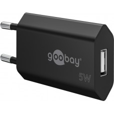 Chargeur mural Goobay 5W USB-A adaptateur secteur USB compact - Noir