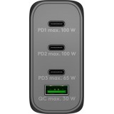 Chargeur rapide Goobay 100W GaN USB-C Power Delivery et USB-A adaptateur multiport - Noir