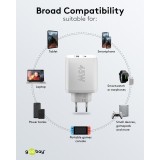 Chargeur rapide Goobay 45W GaN USB-C Power Delivery et USB-A adaptateur mural - Noir