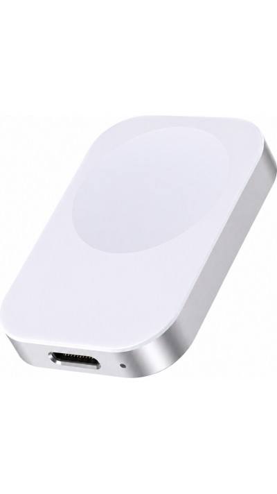 Chargeur rapide magn&eacute;tique USB-C R7 pour Apple Watch &ndash; Station de charge sans fil portable compatible tous mod&egrave;les - Blanc