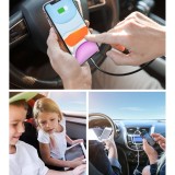 Chargeur rapide voiture Joyroom JR-CL05 78W multi 5 ports (2xPD+3QC3.0) câble 1.5m - Noir