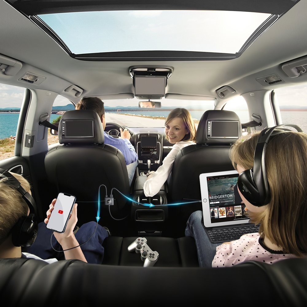 Chargeur rapide voiture Joyroom JR-CL05 78W multi 5 ports (2xPD+3QC3.0) câble 1.5m - Noir