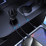 Chargeur voiture Choetech TC0024 165W ultra rapide avec 2x USB-C PD 3.1 + 1x USB-A rapide polyvalent - Noir
