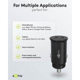 Chargeur voiture rapide Goobay 30W USB-C PD adaptateur allume-cigare 12/24V - Noir