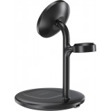 Choetech T585-F - Station de charge sans fil 3 en 1 magnétique pour iPhone / AirPods Pro / Apple Watch - Noir