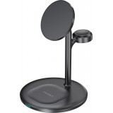 Choetech T585-F - Station de charge sans fil 3 en 1 magnétique pour iPhone / AirPods Pro / Apple Watch - Noir