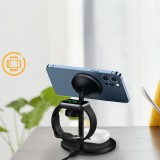 Choetech T585-F - Station de charge sans fil 3 en 1 magnétique pour iPhone / AirPods Pro / Apple Watch - Noir
