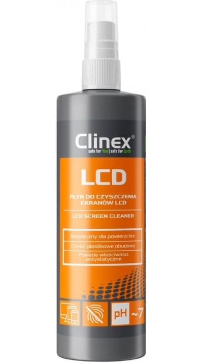 CLINEX LCD Spray nettoyant &eacute;cran (200 ml) nettoyant anti-traces pour &eacute;crans - Noir