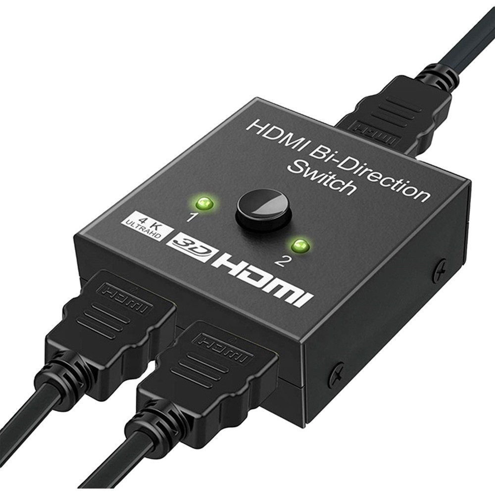 Commutateur HDMI 2.0 bidirectionnel 2x1 / 1x2 4K UHD Switch HDMI double port haute vitesse répartiteur audio vidéo - Noir