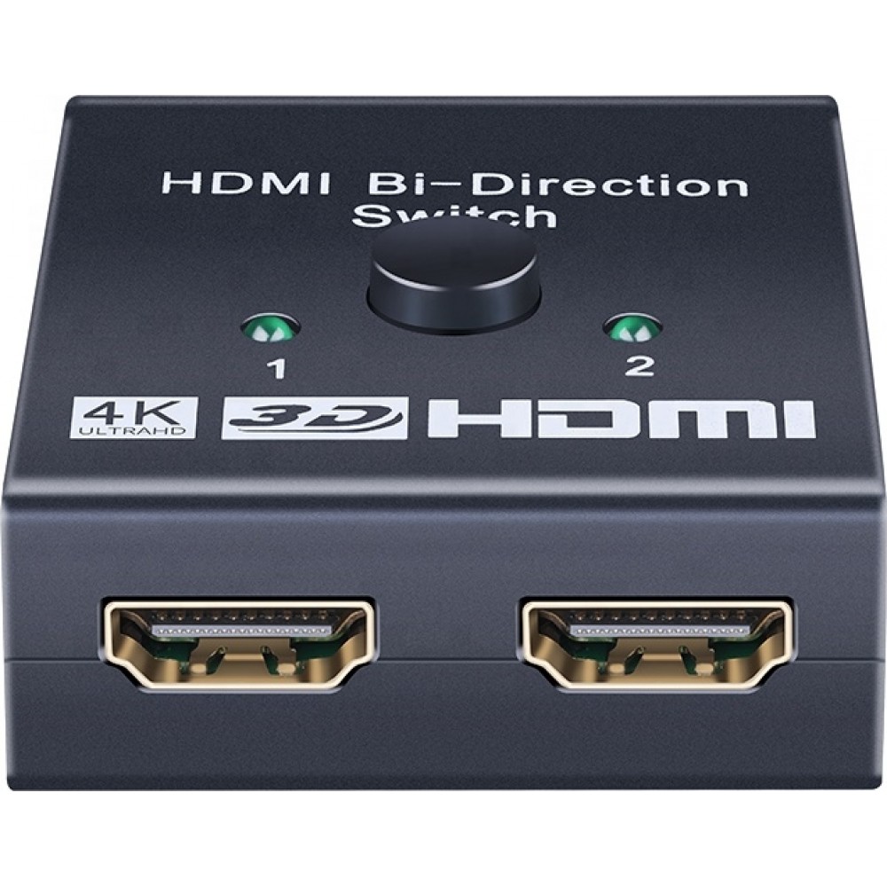 Commutateur HDMI 2.0 bidirectionnel 2x1 / 1x2 4K UHD Switch HDMI double port haute vitesse répartiteur audio vidéo - Noir
