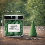 C&ocirc;nes d&rsquo;encens citronnelle premium faits main longue dur&eacute;e anti-moustique pour ext&eacute;rieur id&eacute;al pour l'&eacute;t&eacute; - Vert