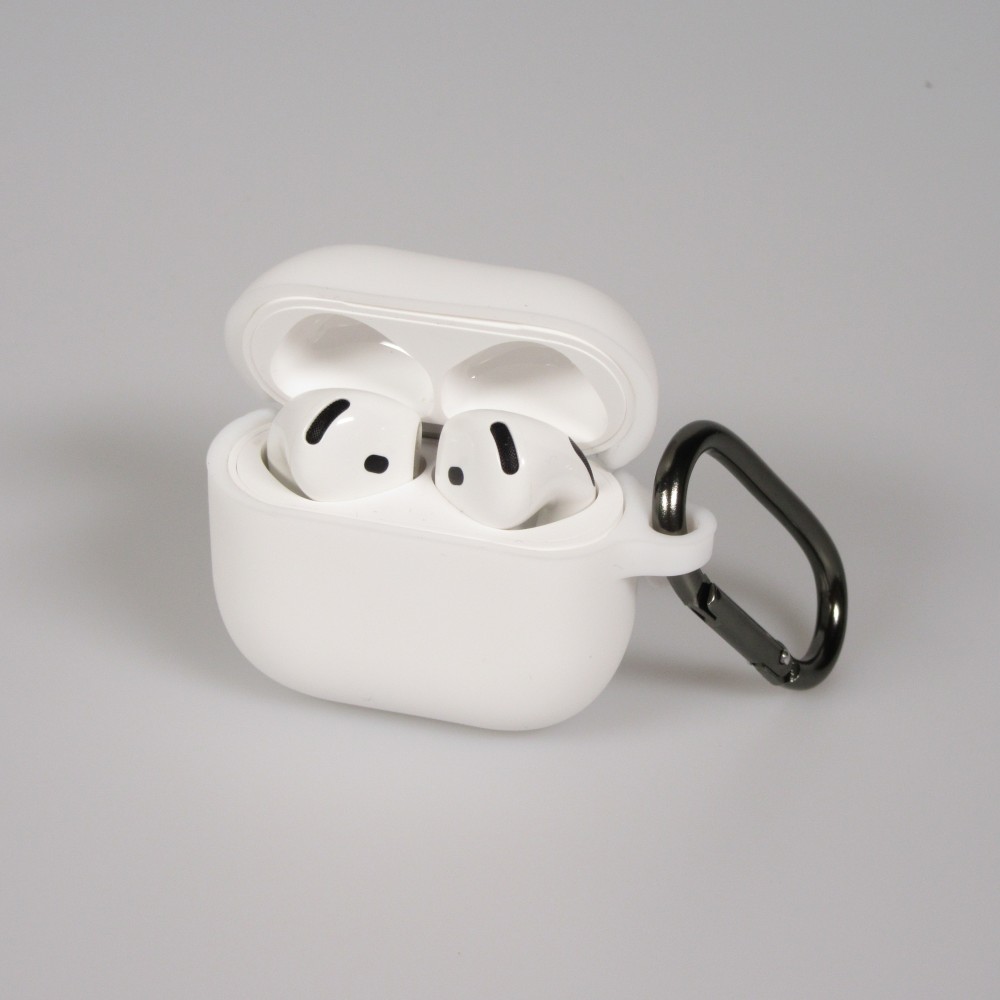 Coque AirPods 4 - Color&eacute;e en silicone protection souple et styl&eacute;e - Blanc