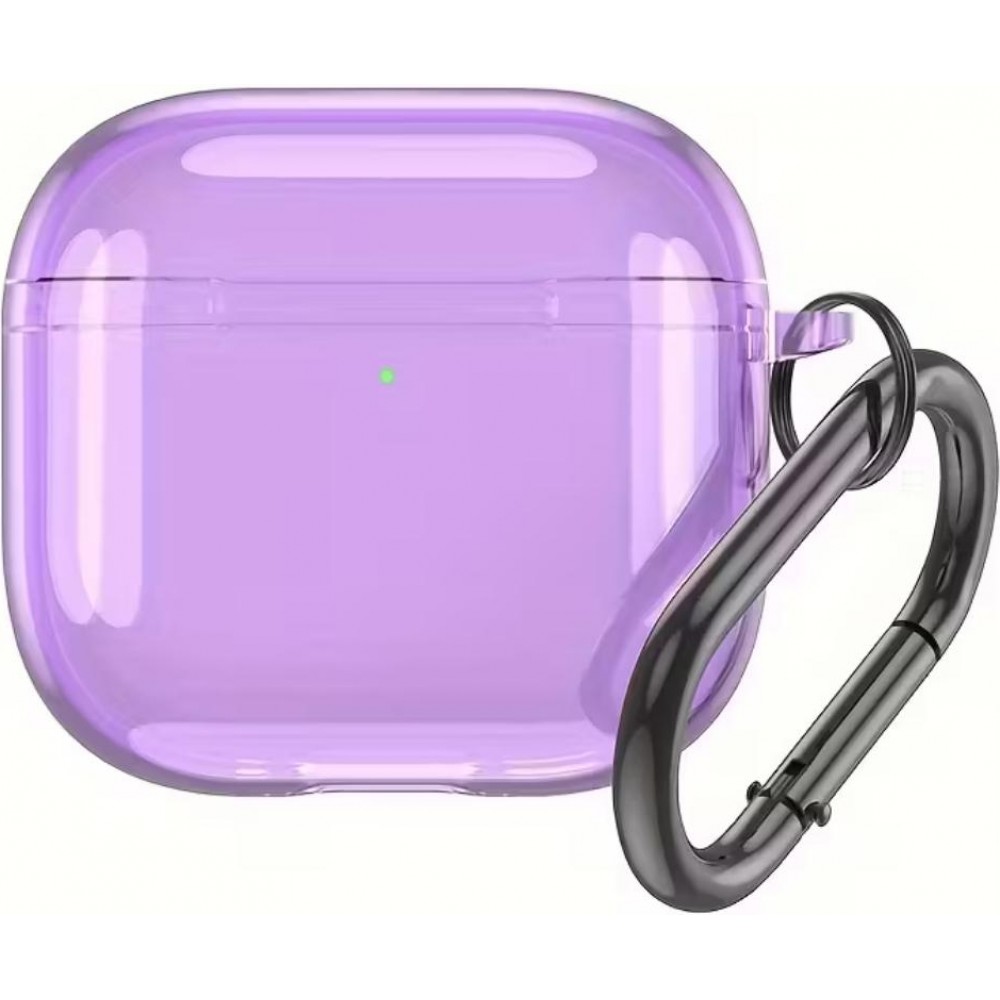 Coque AirPods 4 - Silicone TPU transparent - Violet