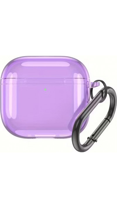 Coque AirPods 4 - Silicone TPU transparent - Violet