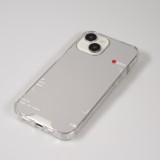 Coque iPhone 14 - Effet miroir caméra en silicone avec coins renforcés - Argent