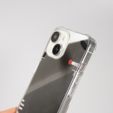 Coque iPhone 14 - Effet miroir caméra en silicone avec coins renforcés - Argent