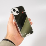Coque iPhone 14 - Effet miroir caméra en silicone avec coins renforcés - Argent