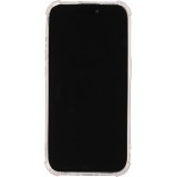 Coque iPhone 15 Pro - Effet miroir caméra en silicone avec coins renforcés - Argent