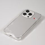 Coque iPhone 15 Pro - Effet miroir caméra en silicone avec coins renforcés - Argent