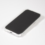 Coque iPhone 15 Pro - Effet miroir caméra en silicone avec coins renforcés - Argent