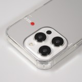 Coque iPhone 15 Pro - Effet miroir caméra en silicone avec coins renforcés - Argent