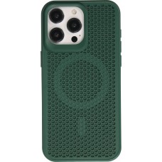 Coque iPhone 15 Pro Max - Ultra-légère et aérée avec look grille compatible MagSafe - Vert