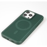 Coque iPhone 15 Pro Max - Ultra-légère et aérée avec look grille compatible MagSafe - Vert