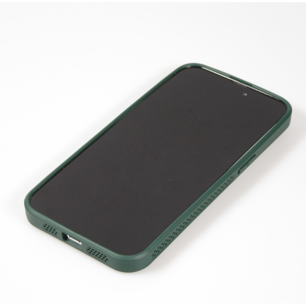 Coque iPhone 15 Pro Max - Ultra-légère et aérée avec look grille compatible MagSafe - Vert