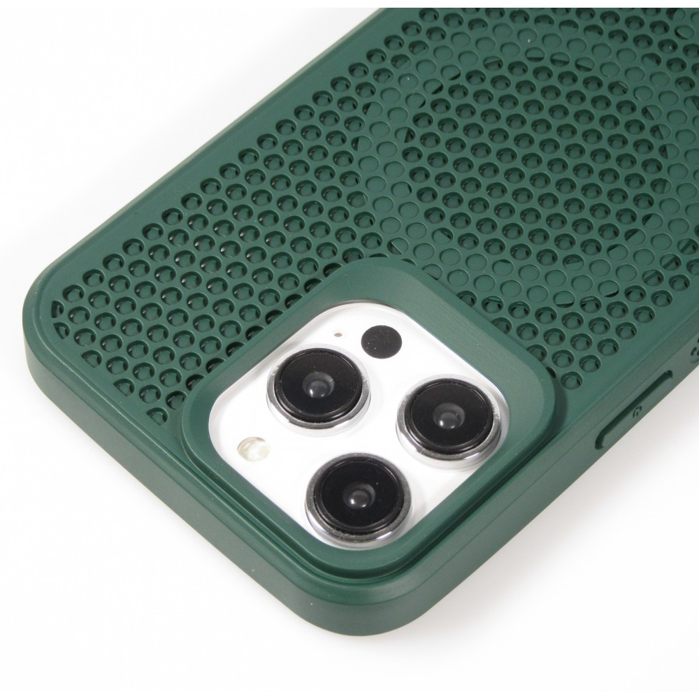 Coque iPhone 15 Pro Max - Ultra-légère et aérée avec look grille compatible MagSafe - Vert