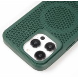 Coque iPhone 15 Pro Max - Ultra-légère et aérée avec look grille compatible MagSafe - Vert