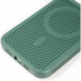Coque iPhone 15 Pro Max - Ultra-légère et aérée avec look grille compatible MagSafe - Vert