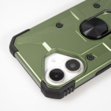 Coque iPhone 16 - Armor avec protection des coins en silicone et anneau de soutien - Vert
