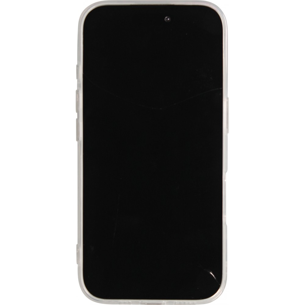 Coque iPhone 16 - Effet rouille vintage en silicone rigide style industriel - Bleu