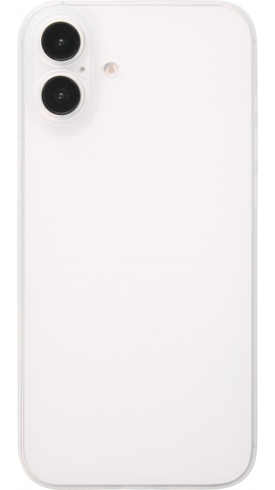 Coque iPhone 16 - Plastique ultra-fin texture mat semi-transparent - Blanc