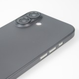 Coque iPhone 16 - Plastique ultra-fin texture mat semi-transparent - Noir