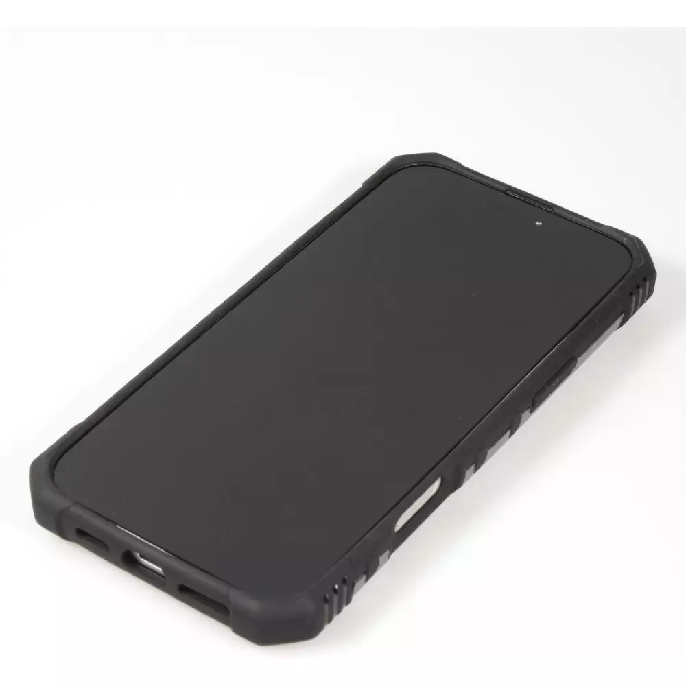 iPhone 16 Pro Case Hülle - Armor Silikon-Eckenschutz mit Stützring - Silber