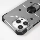 iPhone 16 Pro Case Hülle - Armor Silikon-Eckenschutz mit Stützring - Silber