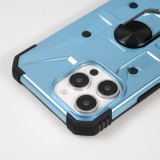 iPhone 16 Pro Case Hülle - Armor Silikon-Ecken-Schutz mit Stützring - Hellblau